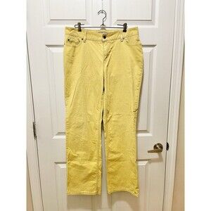 Vintage LL Bean Corduroy Pants Womens 14 M/T 36x32.5 Retro Yellow Cotton